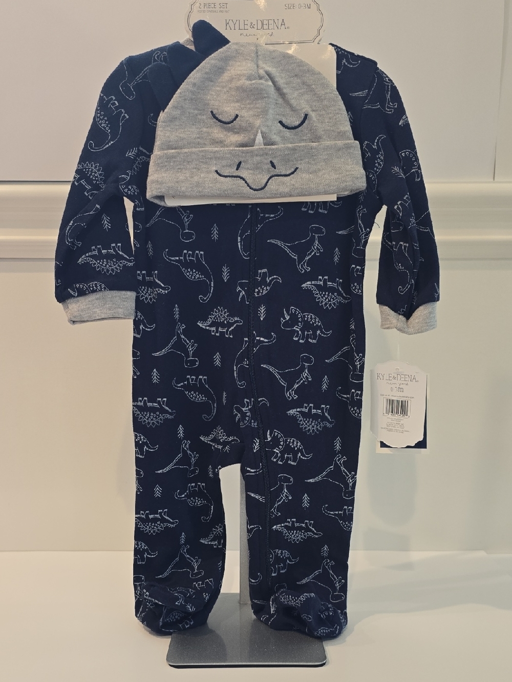 Kyle & Deena Two-piece Navy Blue Baby 0-3 Months Footed PJ Set